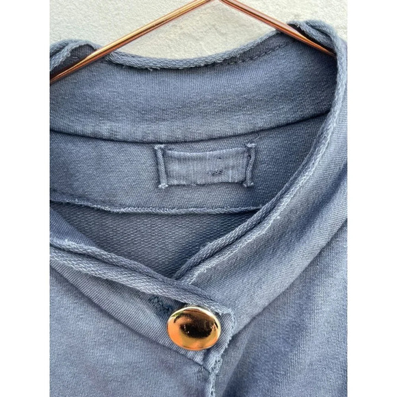 Womens Long Sleeve Italian Military Style Sequins Angel Wings Shirt Top Blue M - Picture 8 of 10